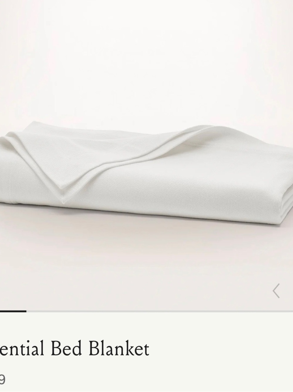 Boll & Branch White Essential Bed Blanket F/Q NWOT